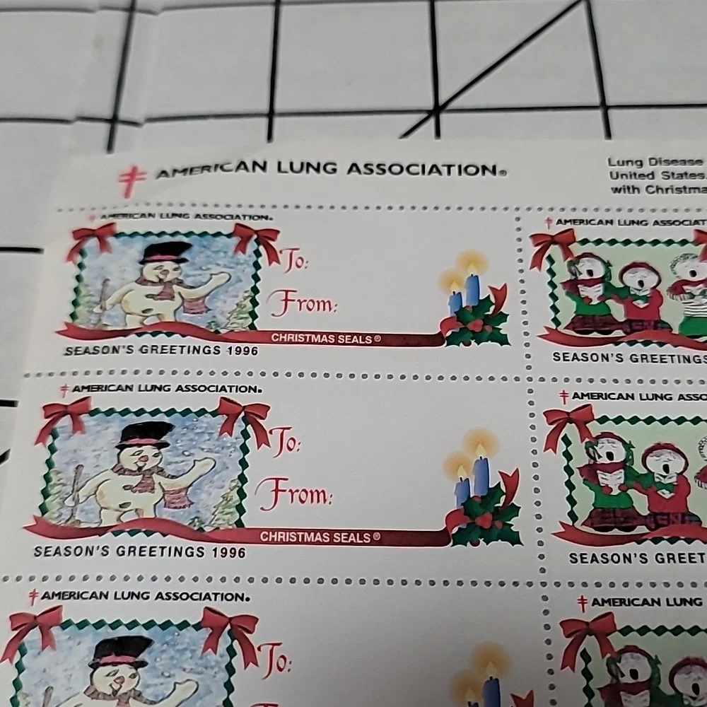 American Lung‎ Association Holiday Sheets- vintage